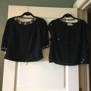 (2) Eliza J embellished Crop Tops